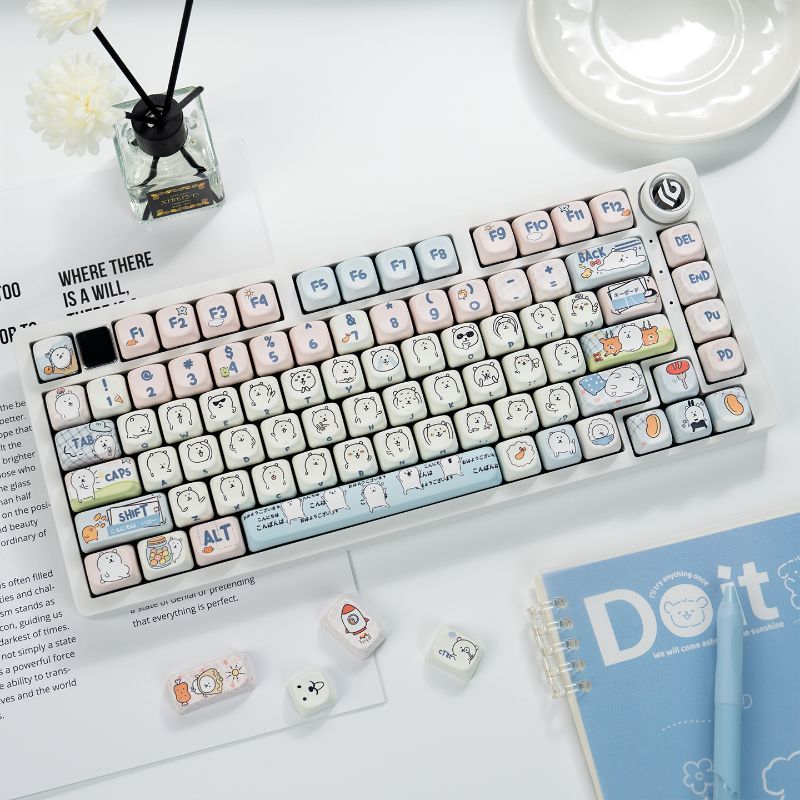 Keycap Artisan Anime - أغطية مفاتيح PBT مطبوعة بتصميم دب