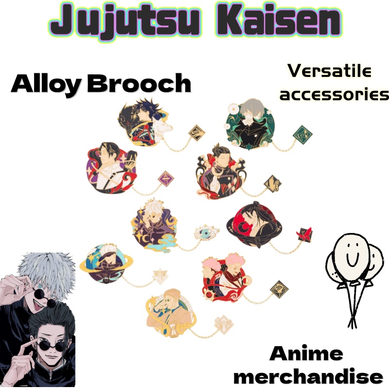 Gojo Anime Merchandise - دبابيس معدنية إبداعية من سلسلة جوجوتسو